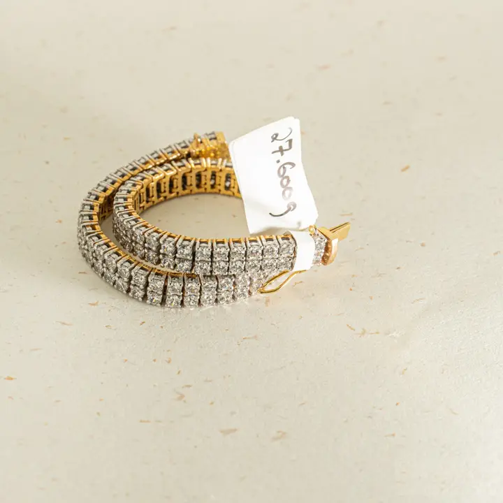 Two-Tone Bracelet with Cubic Zirconia design 3 by TAHERI