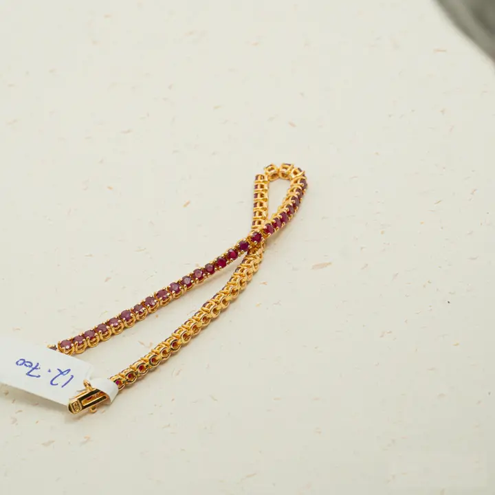 Yellow Gold Bracelet with Ruby design 4 by TAHERI