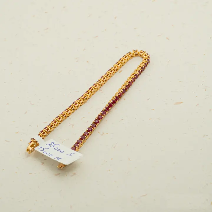 Yellow Gold Bracelet with Ruby design 5 by TAHERI