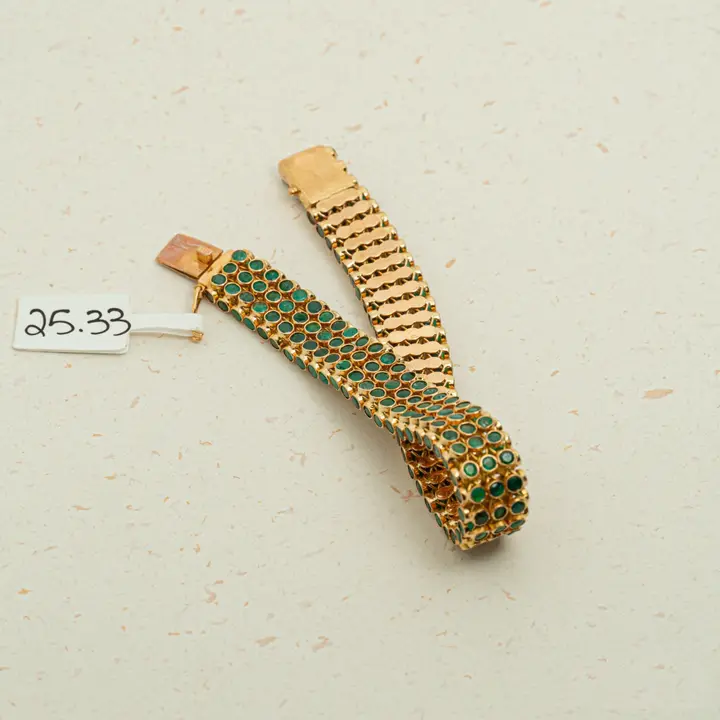 Yellow Gold Bracelet with Emerald design 6 by TAHERI