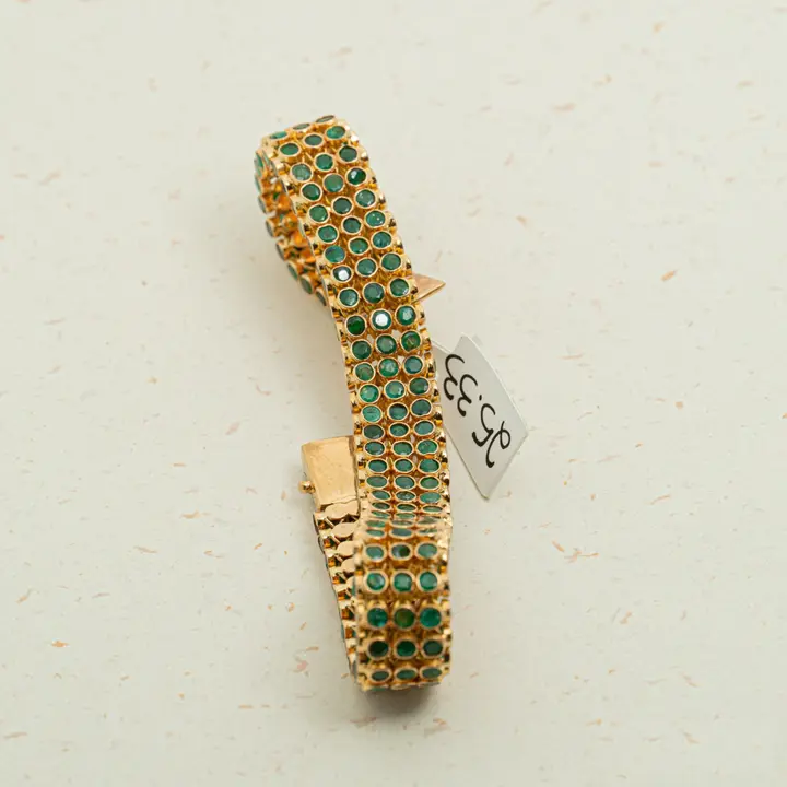 Yellow Gold Bracelet with Emerald design 7 by TAHERI