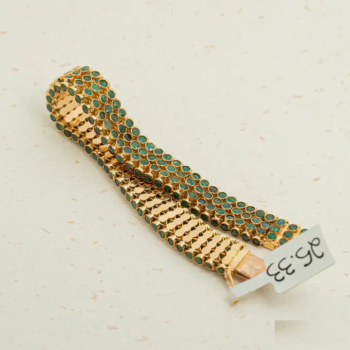 Yellow Gold Bracelet with Emerald design 8 by TAHERI