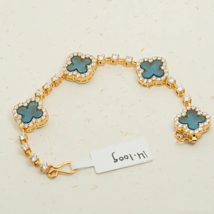 Yellow Gold Bracelet with Colored Stones design 10 by TAHERI