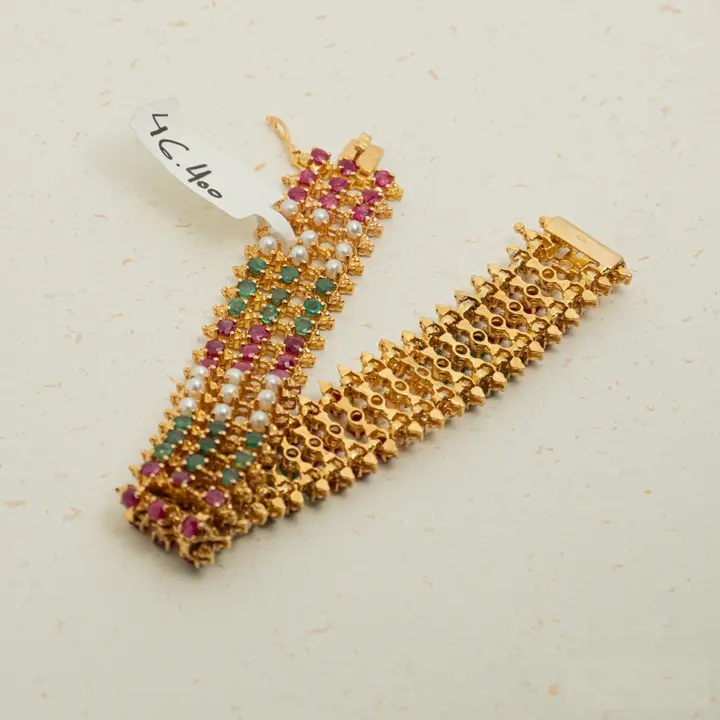 Yellow Gold Bracelet with Colored Stones design 14 by TAHERI
