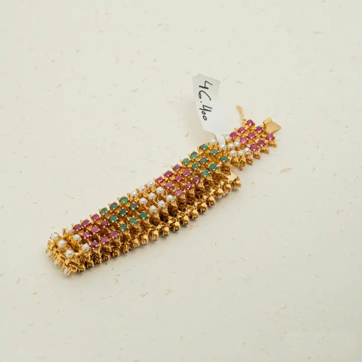 Yellow Gold Bracelet with Colored Stones design 15 by TAHERI