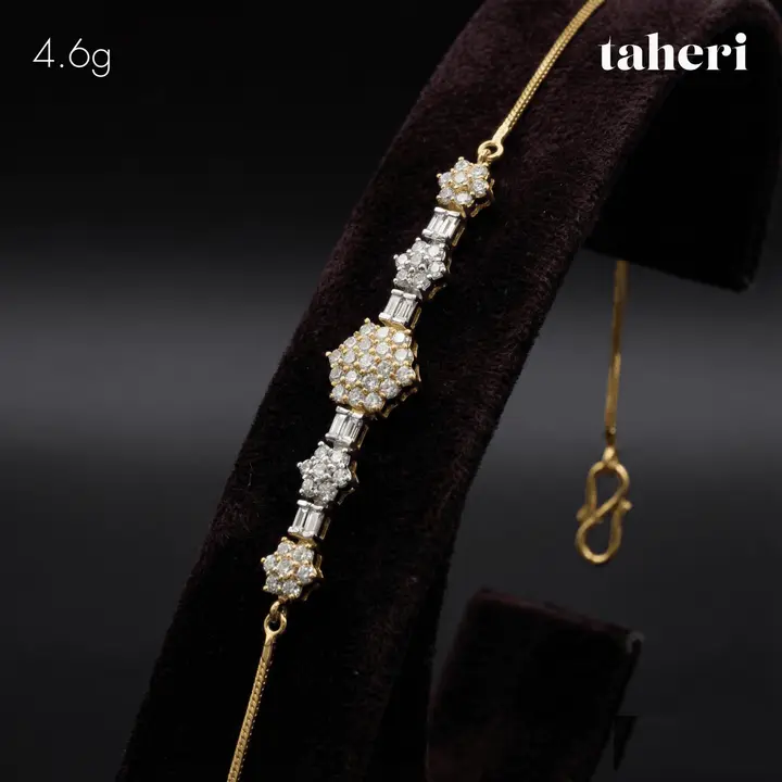 Yellow Gold Bracelet with Cubic Zirconia design 16 by TAHERI