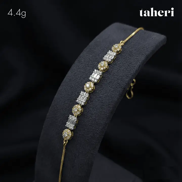 Two-Tone Bracelet with Cubic Zirconia design 18 by TAHERI