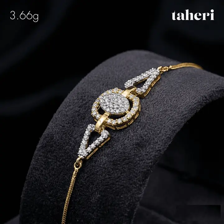 Two-Tone Bracelet with Cubic Zirconia design 19 by TAHERI