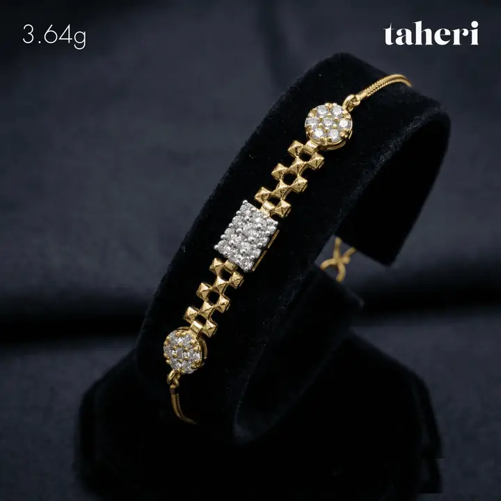 Two-Tone Bracelet with Cubic Zirconia design 21 by TAHERI