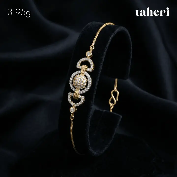 Yellow Gold Bracelet with Cubic Zirconia design 22 by TAHERI
