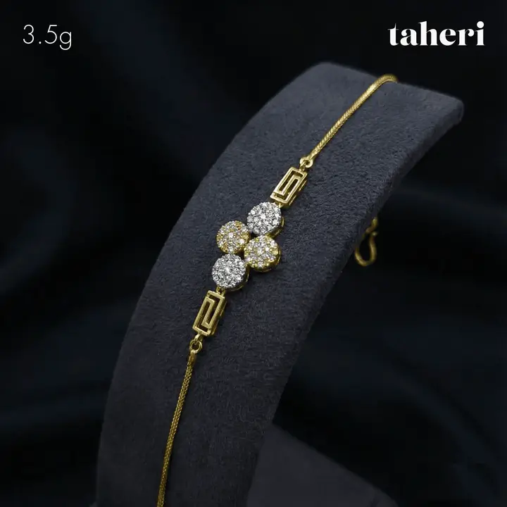 Two-Tone Bracelet with Cubic Zirconia design 23 by TAHERI
