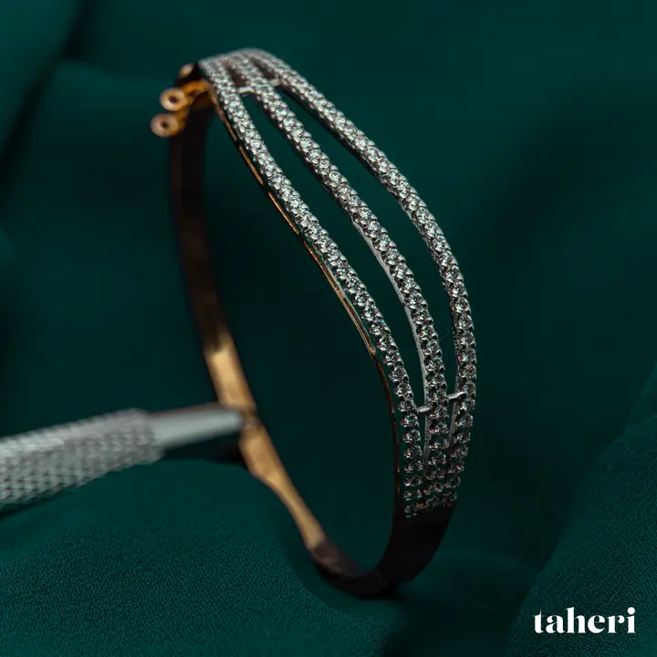 Two-Tone Diamond Bangle design 1 by TAHERI