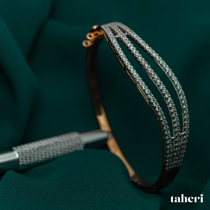 Two-Tone Diamond Bangle design 2 by TAHERI