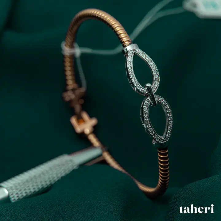 Two-Tone Diamond Bangle design 3 by TAHERI