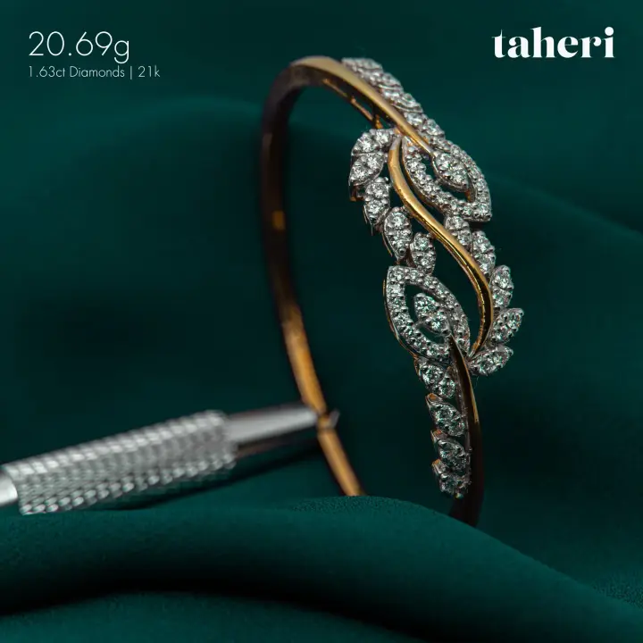 Two-Tone Diamond Bangle design 7 by TAHERI