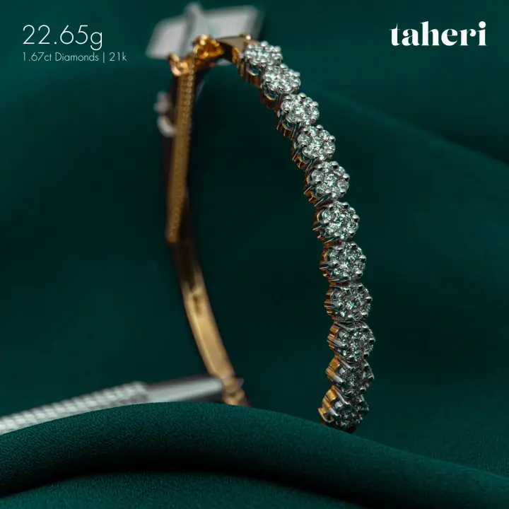 Two-Tone Diamond Bangle design 8 by TAHERI