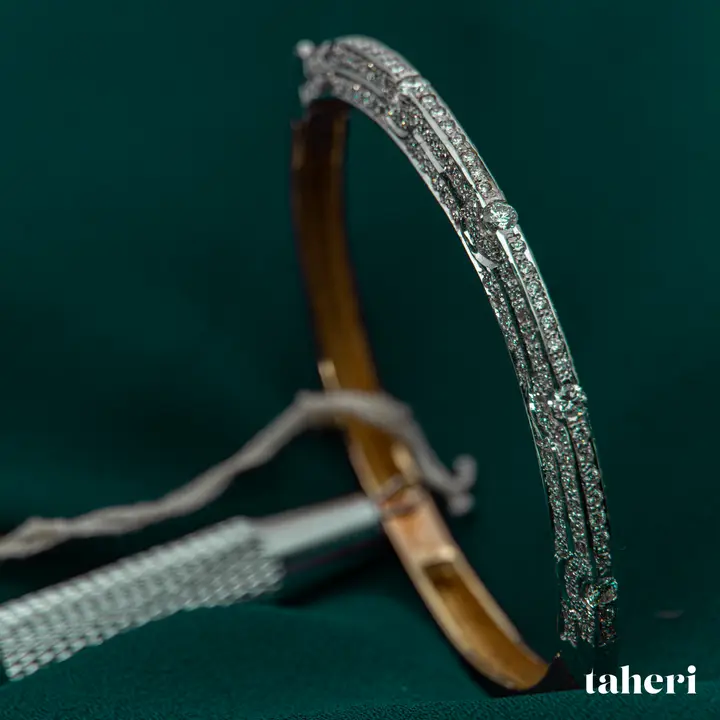 Two-Tone Diamond Bangle design 13 by TAHERI