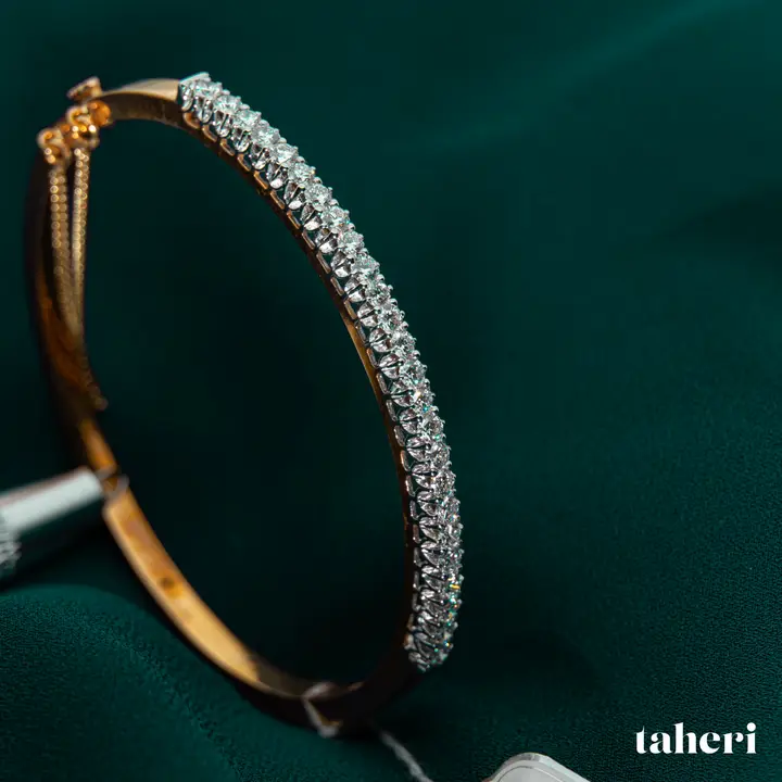 Two-Tone Diamond Bangle design 17 by TAHERI