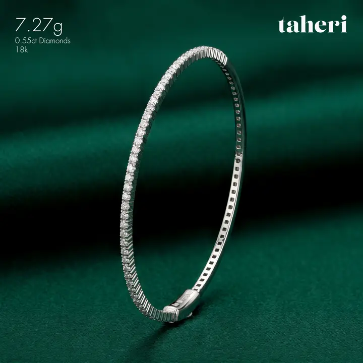 White Gold Diamond Bangle design 18 by TAHERI