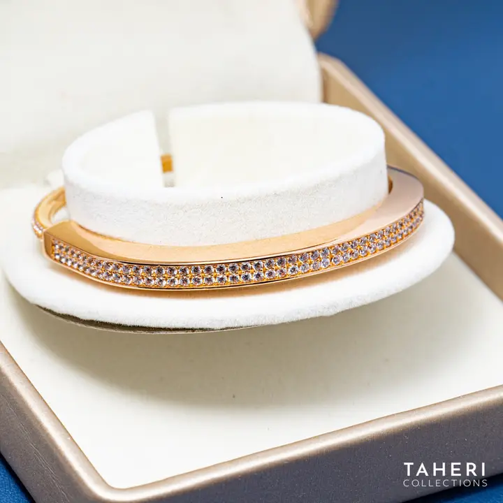 Rose Gold Stone Bangle with Cubic Zirconia design 12 by TAHERI