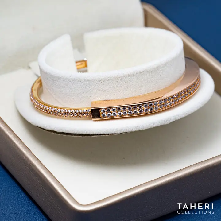 Rose Gold Stone Bangle with Cubic Zirconia design 13 by TAHERI