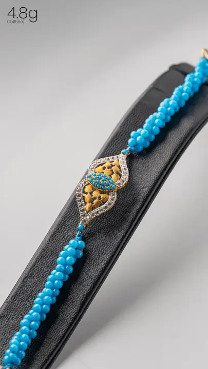 Two-Tone String Bracelet with Colored Stones design 10 by TAHERI