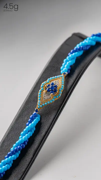 Yellow Gold String Bracelet with Colored Stones design 15 by TAHERI